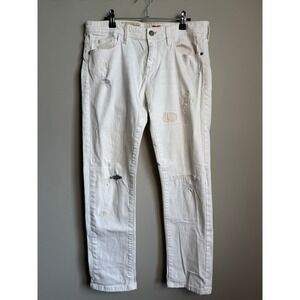 Pilcro and the Letterpress Womens Hyphen Distressed Jeans 29 White Boho Casual